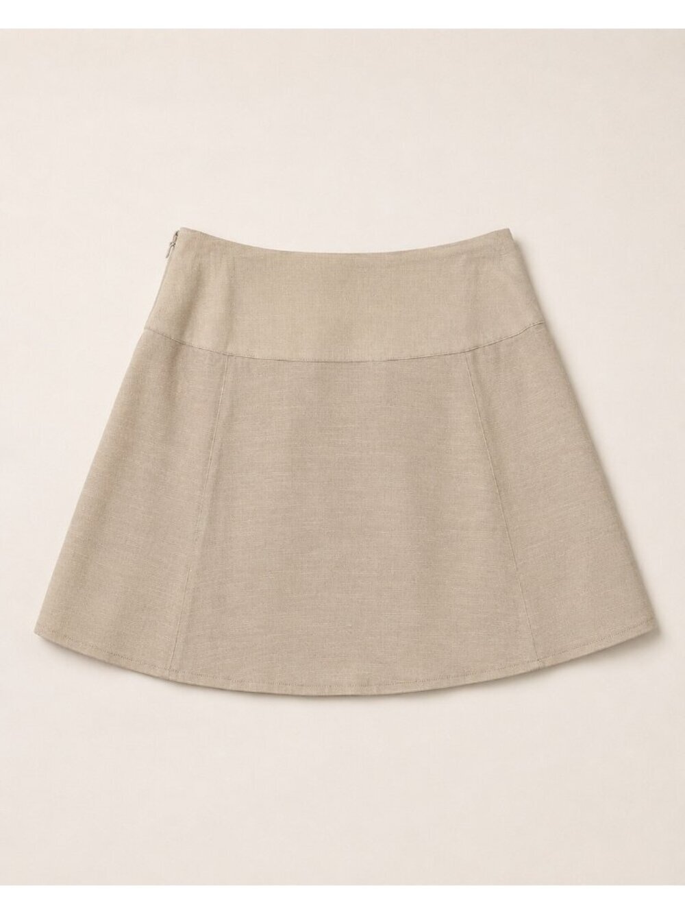 Free People Beige A-Line Mini Skirt Size 2 Zipper Closure Casual Wear